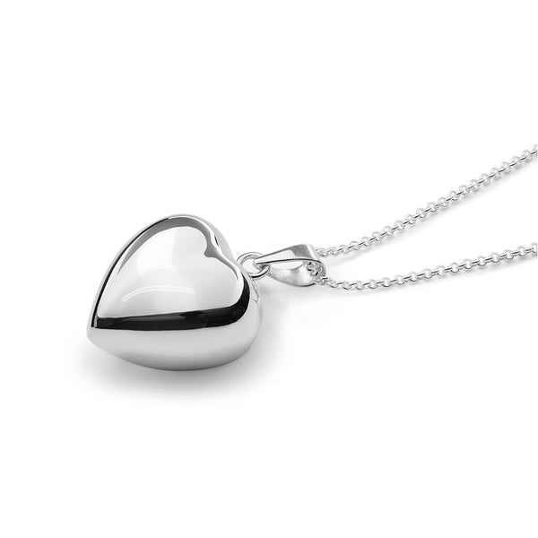 sterling silver puffy heart pendant