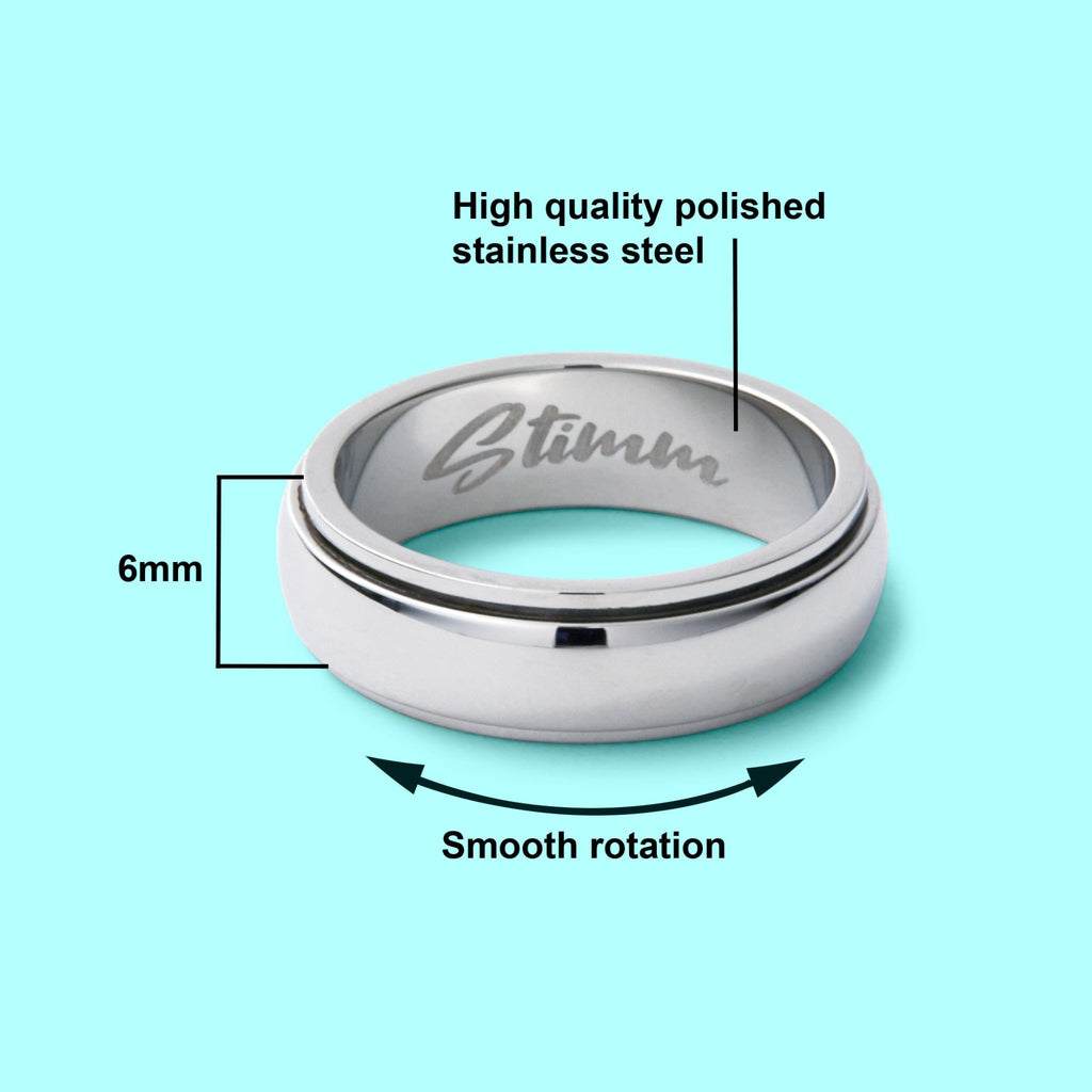Stimm surgical steel Fidget Ring dimensions