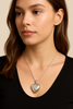 puffy heart shaped necklace with chime
