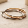 Tri-tone Gold colored bangle close-up