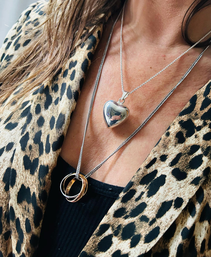 Puffy Heart Necklace | Autumn and May | Sterling Silver Jewellery