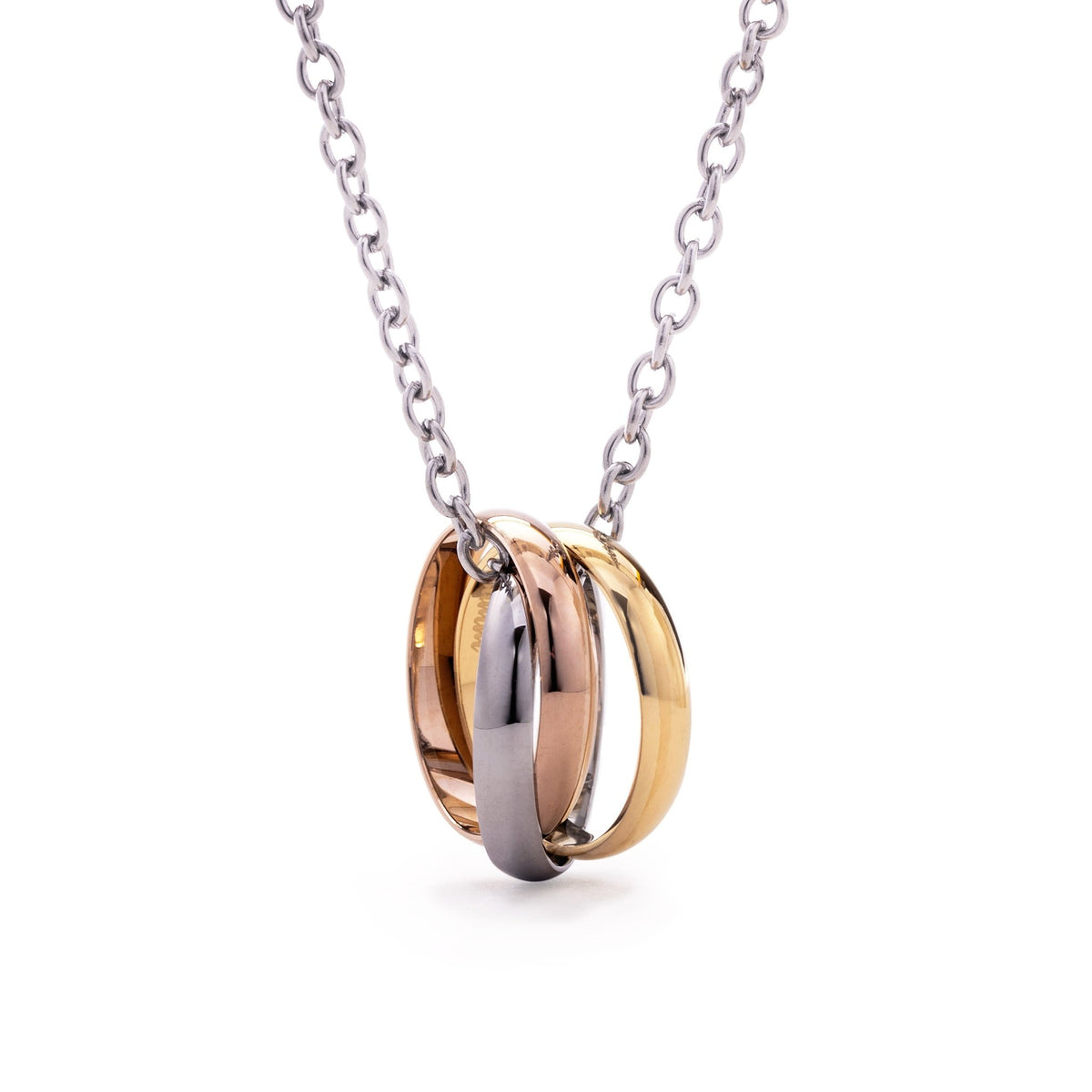 Stimm Yellow Rose Silver Gold-Tone Interlocked Triple Band